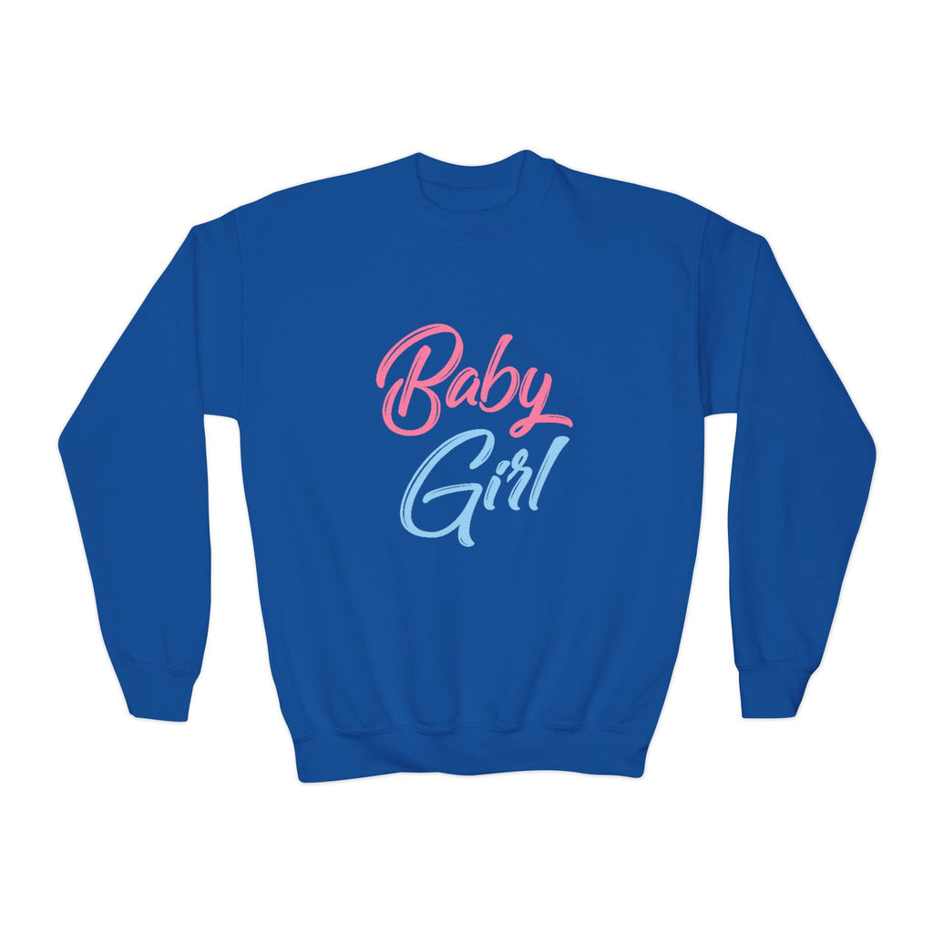“Baby Girl” Pink & Blue Retro Script Sweatshirt - 314 Originals