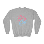 “Baby Girl” Pink & Blue Retro Script Sweatshirt - 314 Originals