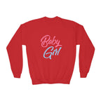 “Baby Girl” Pink & Blue Retro Script Sweatshirt - 314 Originals