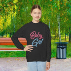 Baby Girl Youth Sweatshirt — Pink & Blue Script Crewneck - 314 Originals