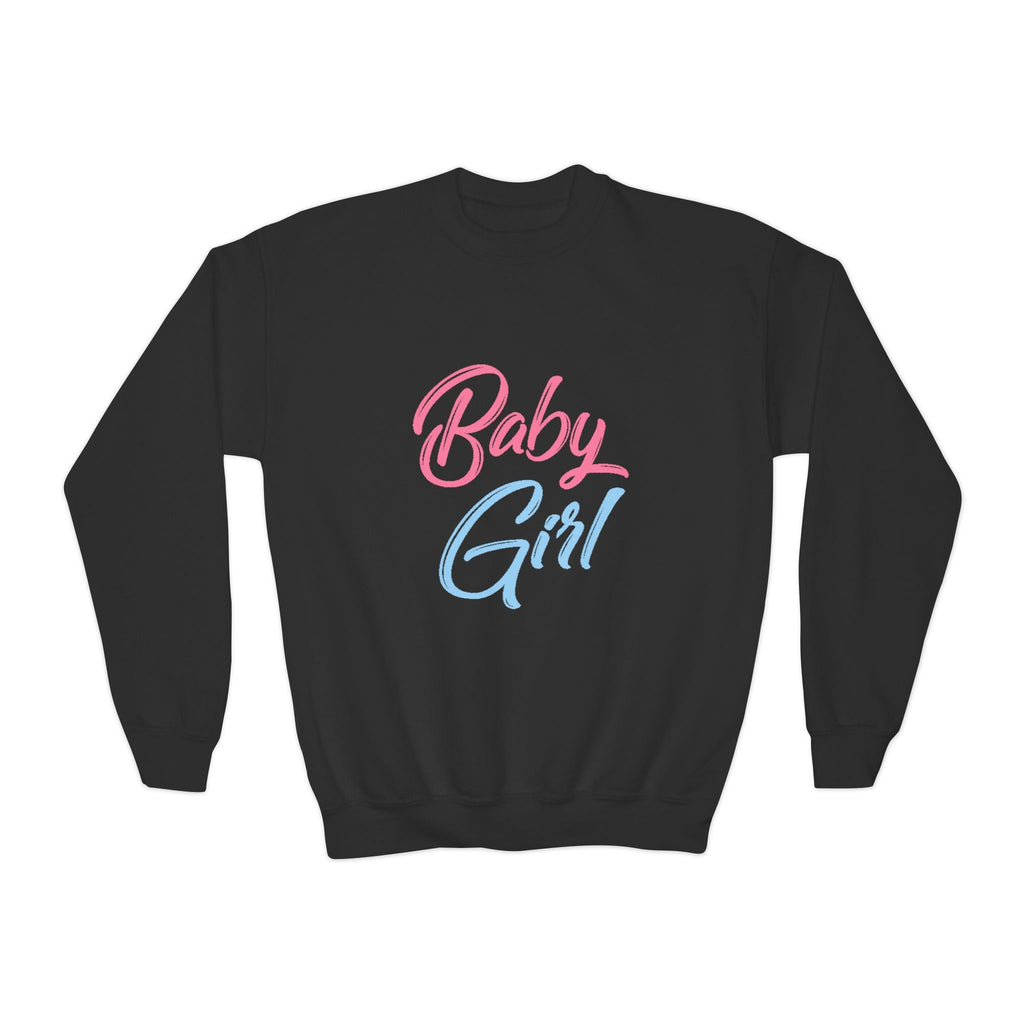 Baby Girl Youth Sweatshirt — Pink & Blue Script Crewneck - 314 Originals