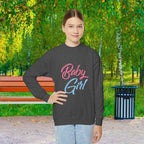 Baby Girl Youth Sweatshirt — Pink & Blue Script Crewneck - 314 Originals