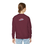 Baby Girl Youth Sweatshirt — Pink & Blue Script Crewneck - 314 Originals