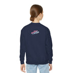 Baby Girl Youth Sweatshirt — Pink & Blue Script Crewneck - 314 Originals