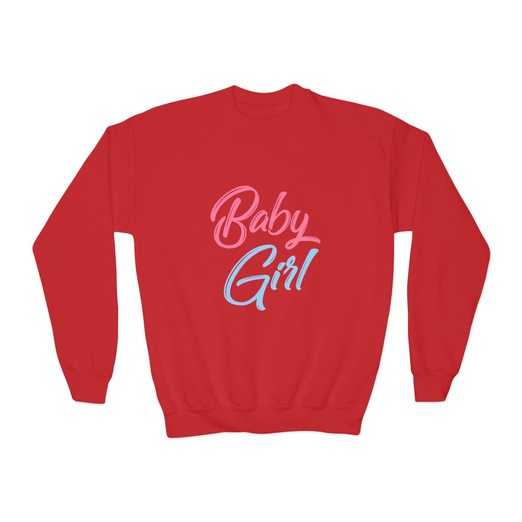Baby Girl Youth Sweatshirt — Pink & Blue Script Crewneck - 314 Originals