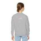 Baby Girl Youth Sweatshirt — Pink & Blue Script Crewneck - 314 Originals