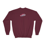 Baby Girl Youth Sweatshirt — Pink & Blue Script Crewneck - 314 Originals