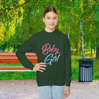 Baby Girl Youth Sweatshirt — Pink & Blue Script Crewneck - 314 Originals