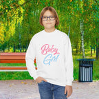 Baby Girl Youth Sweatshirt — Pink & Blue Script Crewneck - 314 Originals
