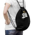 Black 314 Crown Drawstring Gym Sack - 314 Originals