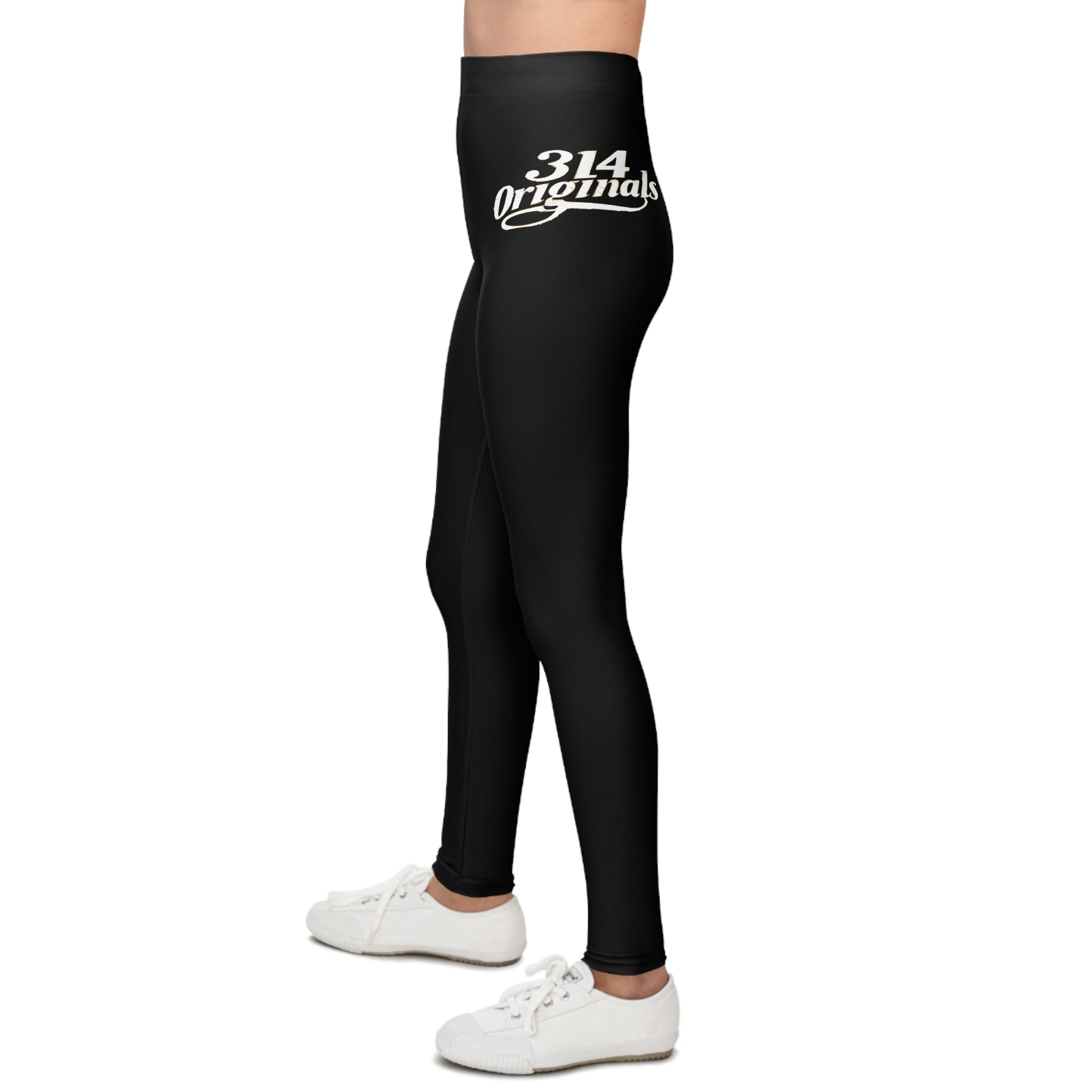 Black 314 Script Kids' Printed Leggings - 314 Originals