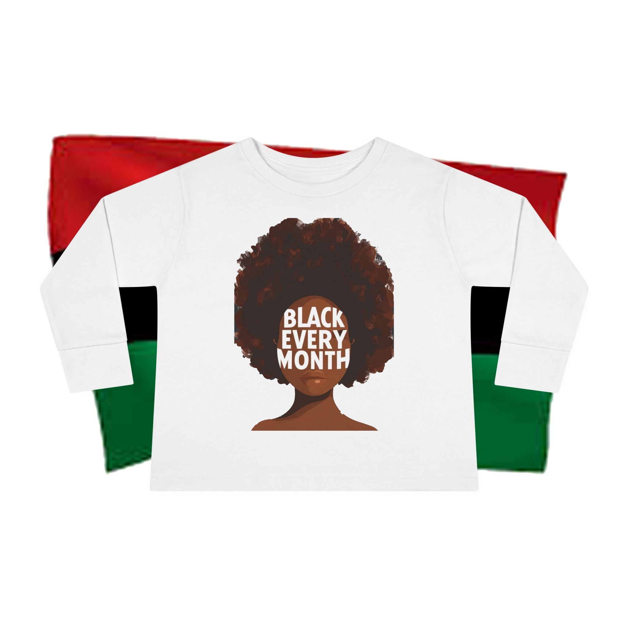 Black Every Month Toddler Long Sleeve Tee — Kids Afro Pride Shirt - 314 Originals