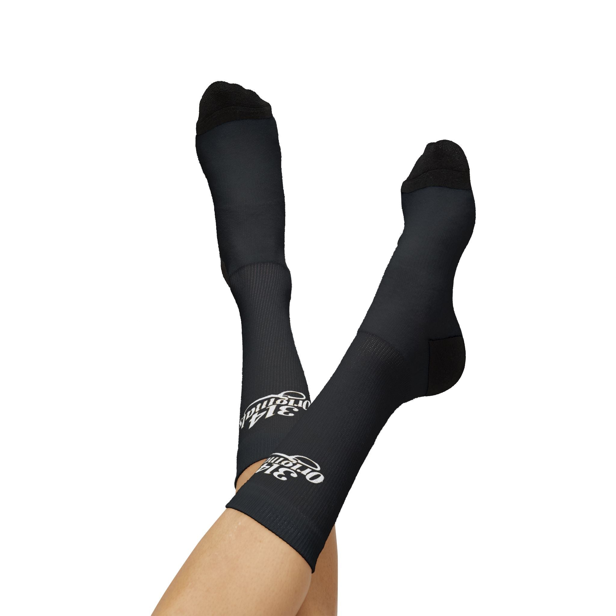 Black Sublimation Socks with '314 Originals' Script — Athletic Crew Socks - 314 Originals