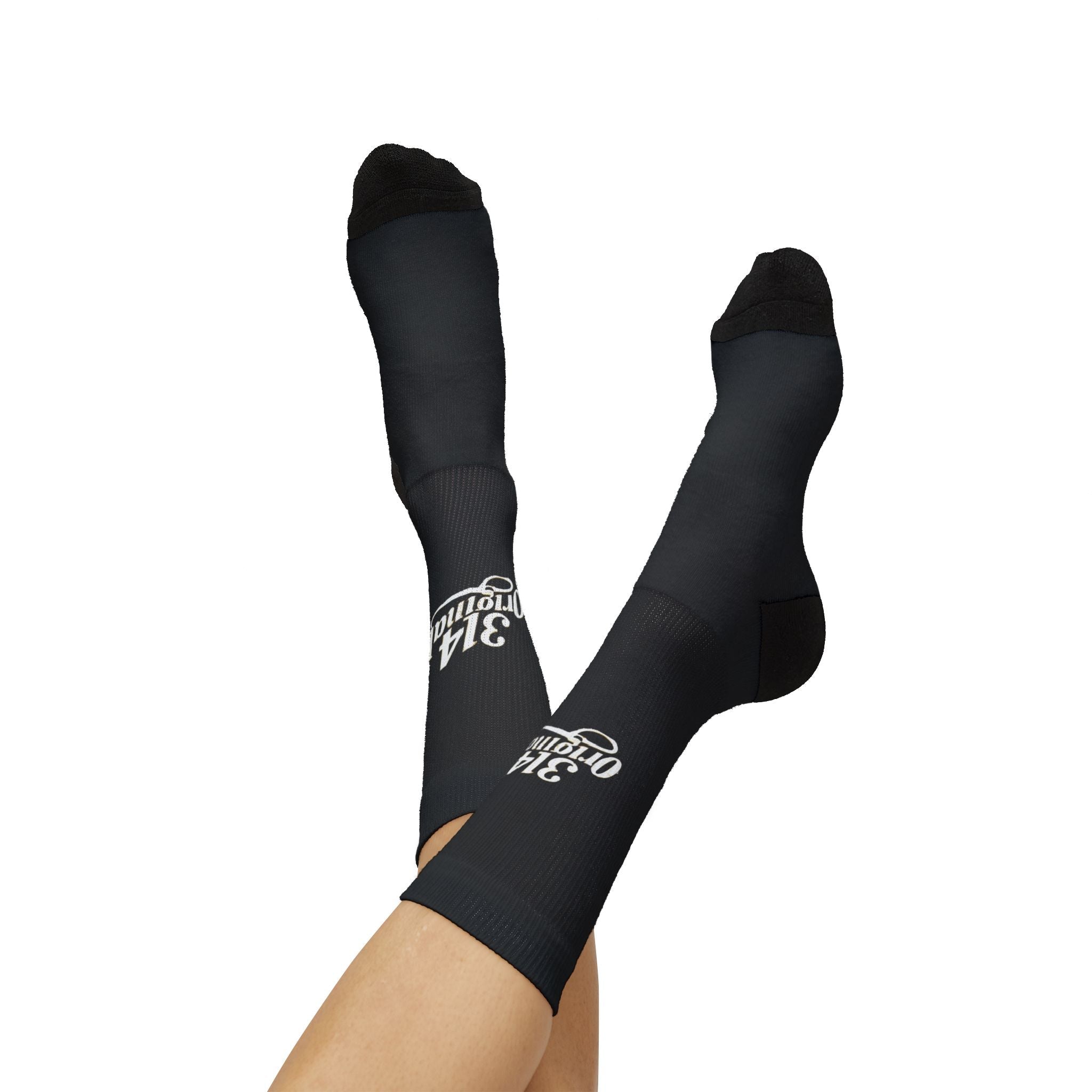 Black Sublimation Socks with '314 Originals' Script — Athletic Crew Socks - 314 Originals