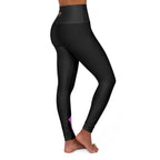 Black Yoga Leggings — High-Waisted Leggings with Pink “Originals” Side Script - 314 Originals