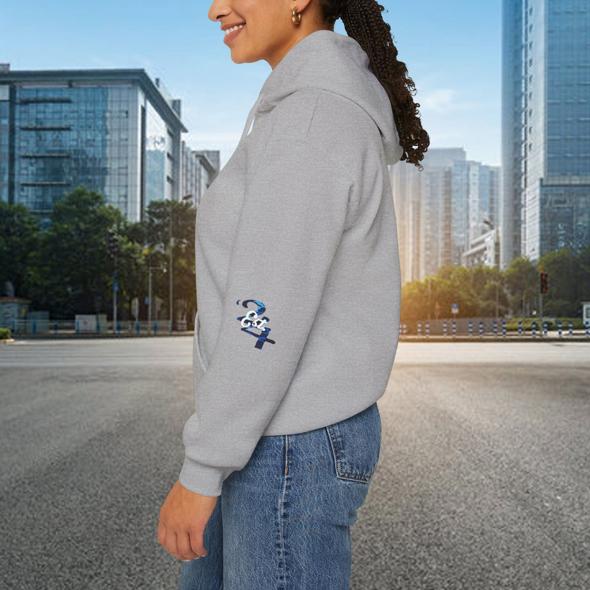 Blue Camo '314' Script Hoodie — City Pride Casual Pullover - 314 Originals