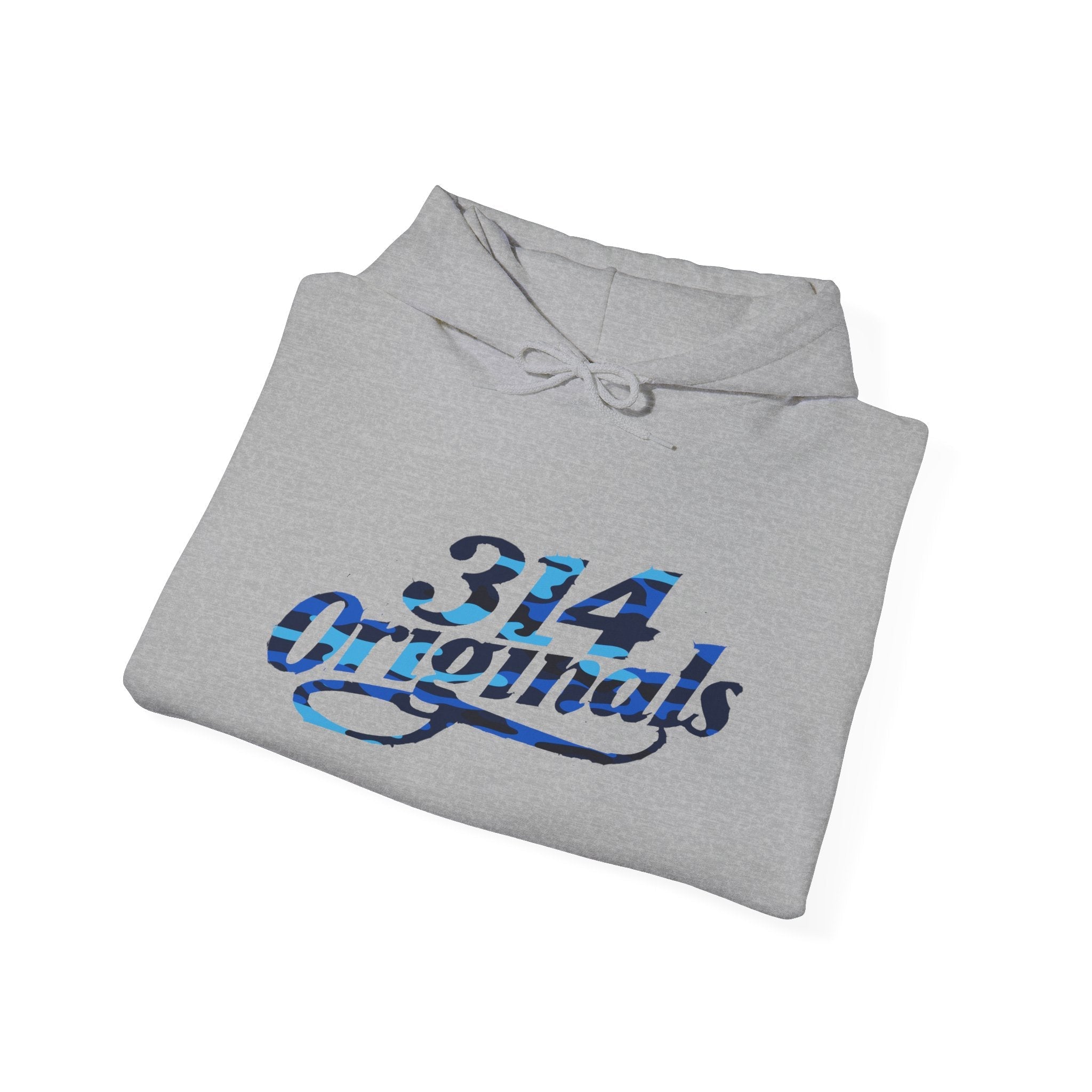 Blue Camo '314' Script Hoodie — City Pride Casual Pullover - 314 Originals