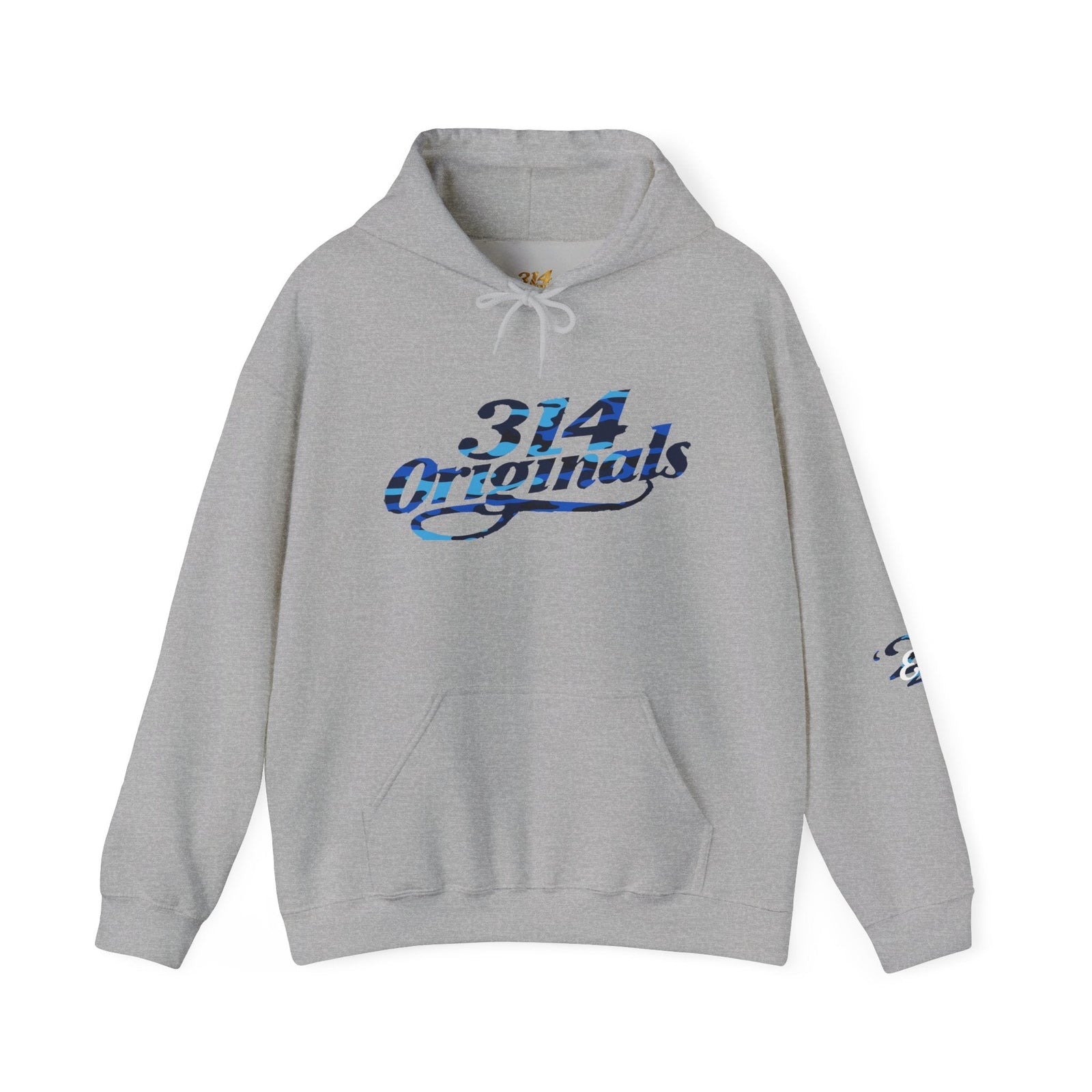 Blue Camo '314' Script Hoodie — City Pride Casual Pullover - 314 Originals