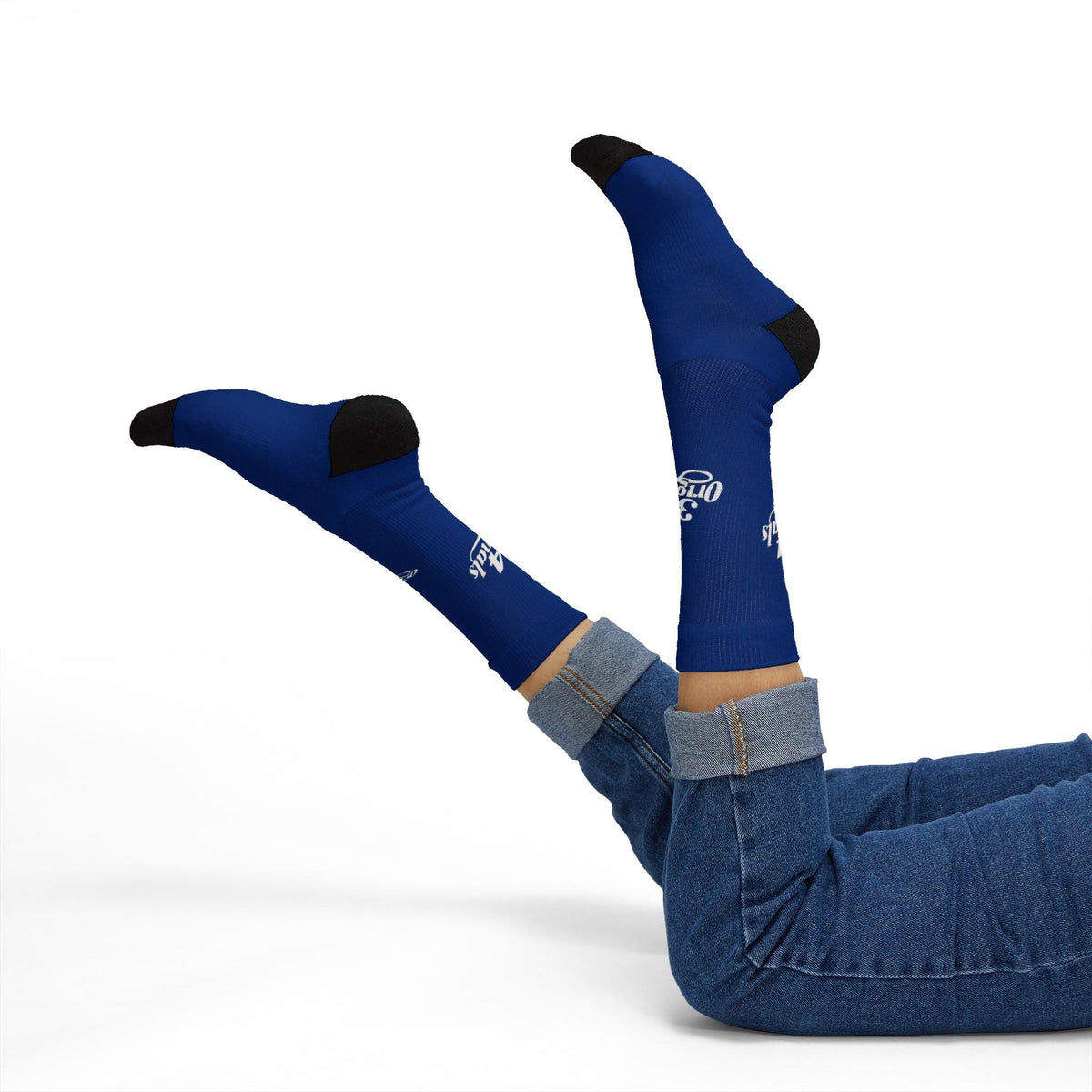 Blue Sublimation Socks with '314 Originals' Script — Athletic Crew Socks - 314 Originals