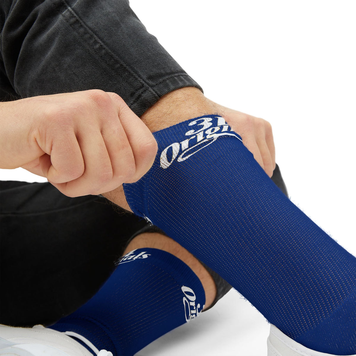 Blue Sublimation Socks with '314 Originals' Script — Athletic Crew Socks - 314 Originals