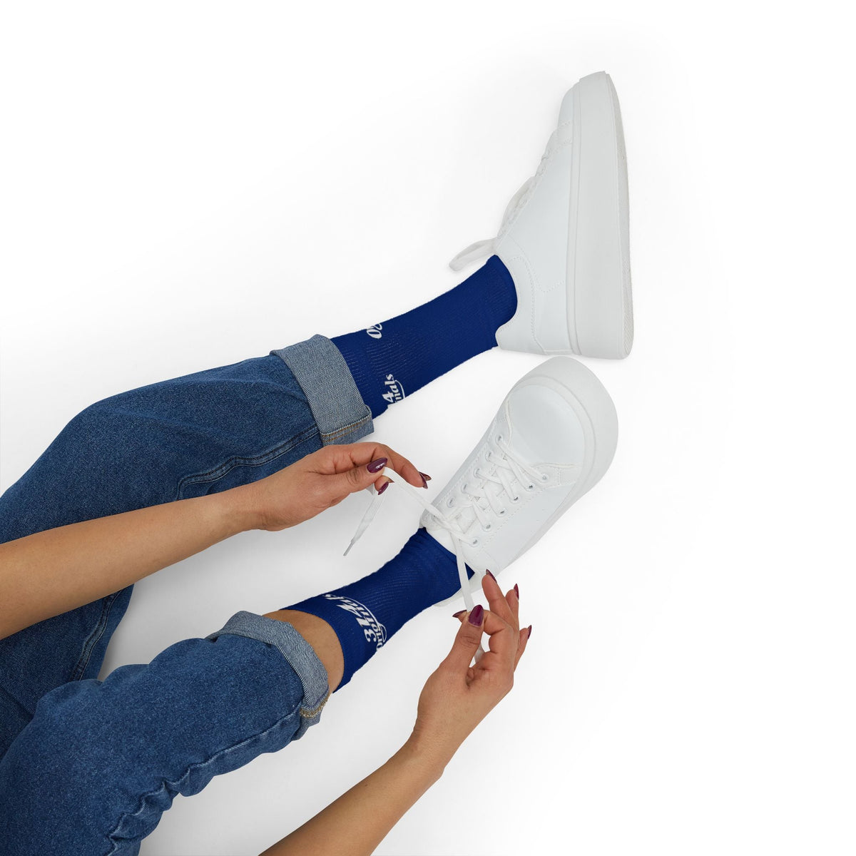 Blue Sublimation Socks with '314 Originals' Script — Athletic Crew Socks - 314 Originals