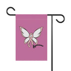 Breast Cancer Awareness Butterfly Garden Flag – 'Awareness' Pink Ribbon House Banner - 314 Originals