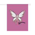 Breast Cancer Awareness Butterfly Garden Flag – 'Awareness' Pink Ribbon House Banner - 314 Originals