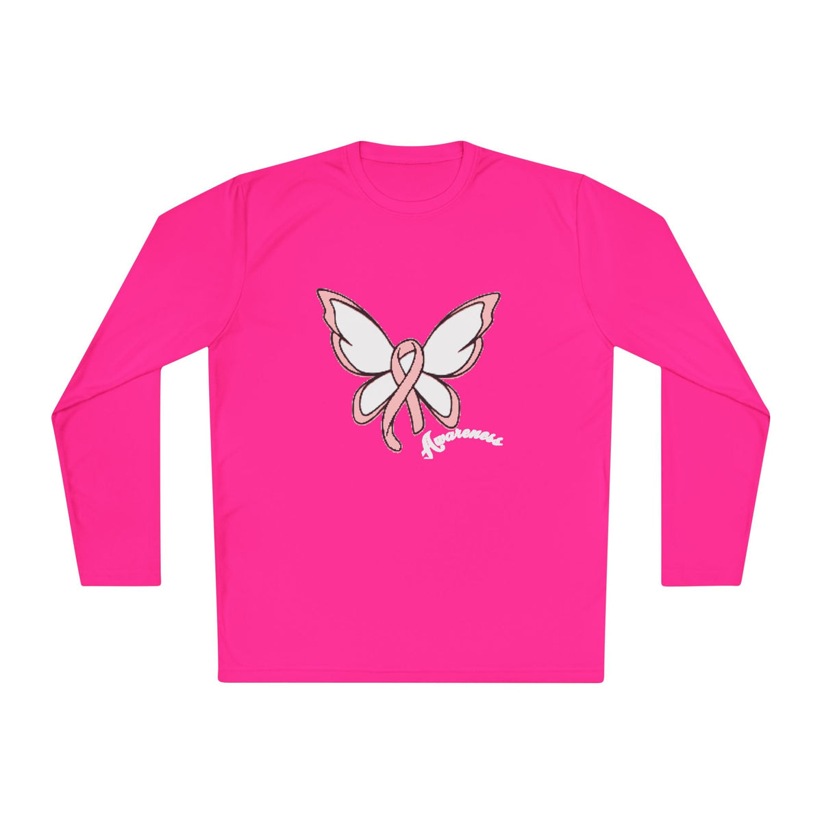 Breast Cancer Awareness Ribbon Butterfly Long Sleeve Tee - 314 Originals