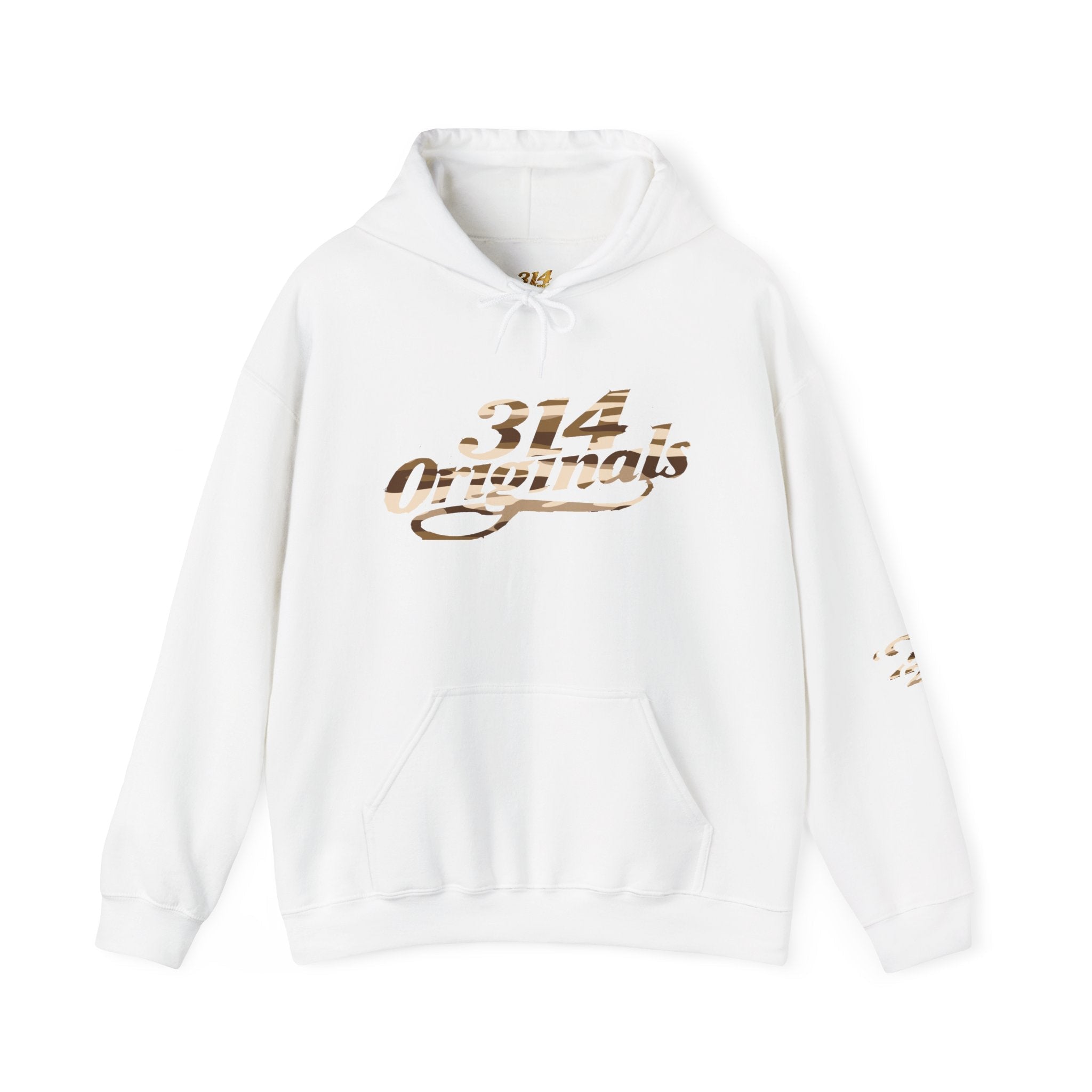 Brown Camo '314' Script Hoodie — City Pride Casual Pullover - 314 Originals