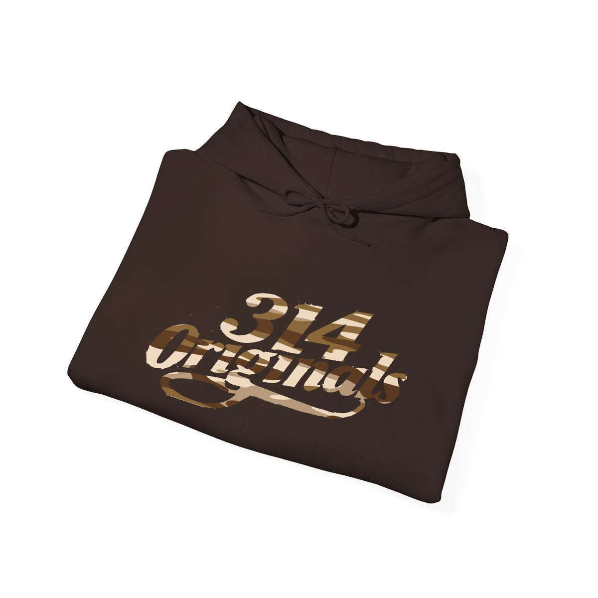 Brown Camo '314' Script Hoodie — City Pride Casual Pullover - 314 Originals
