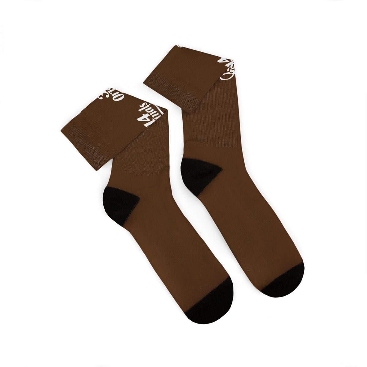 Brown Sublimation Socks with '314 Originals' Script — Athletic Crew Socks - 314 Originals
