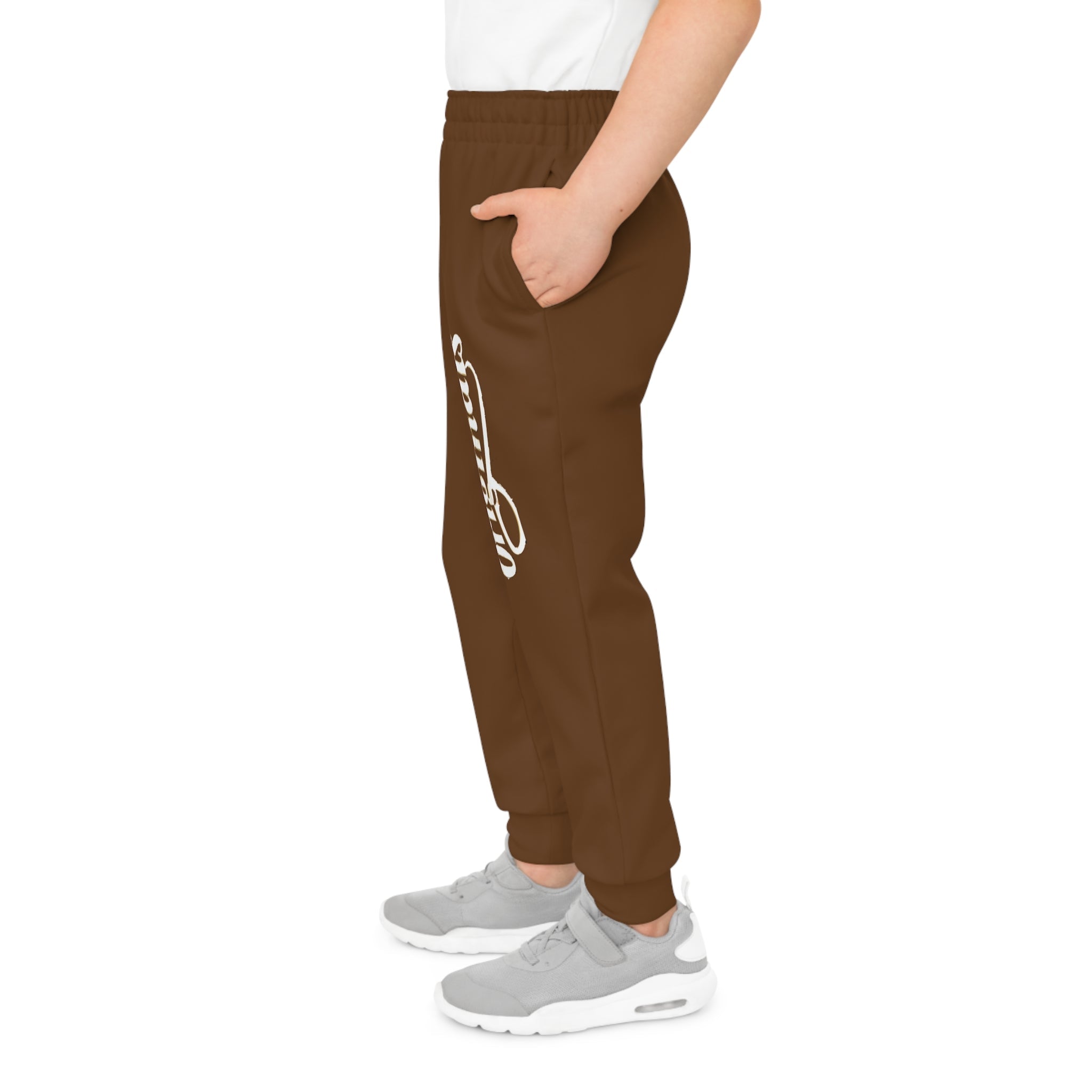 Brown Youth Joggers with 314 Originals Side Graphic — Kids Athletic Sweatpants - 314 Originals