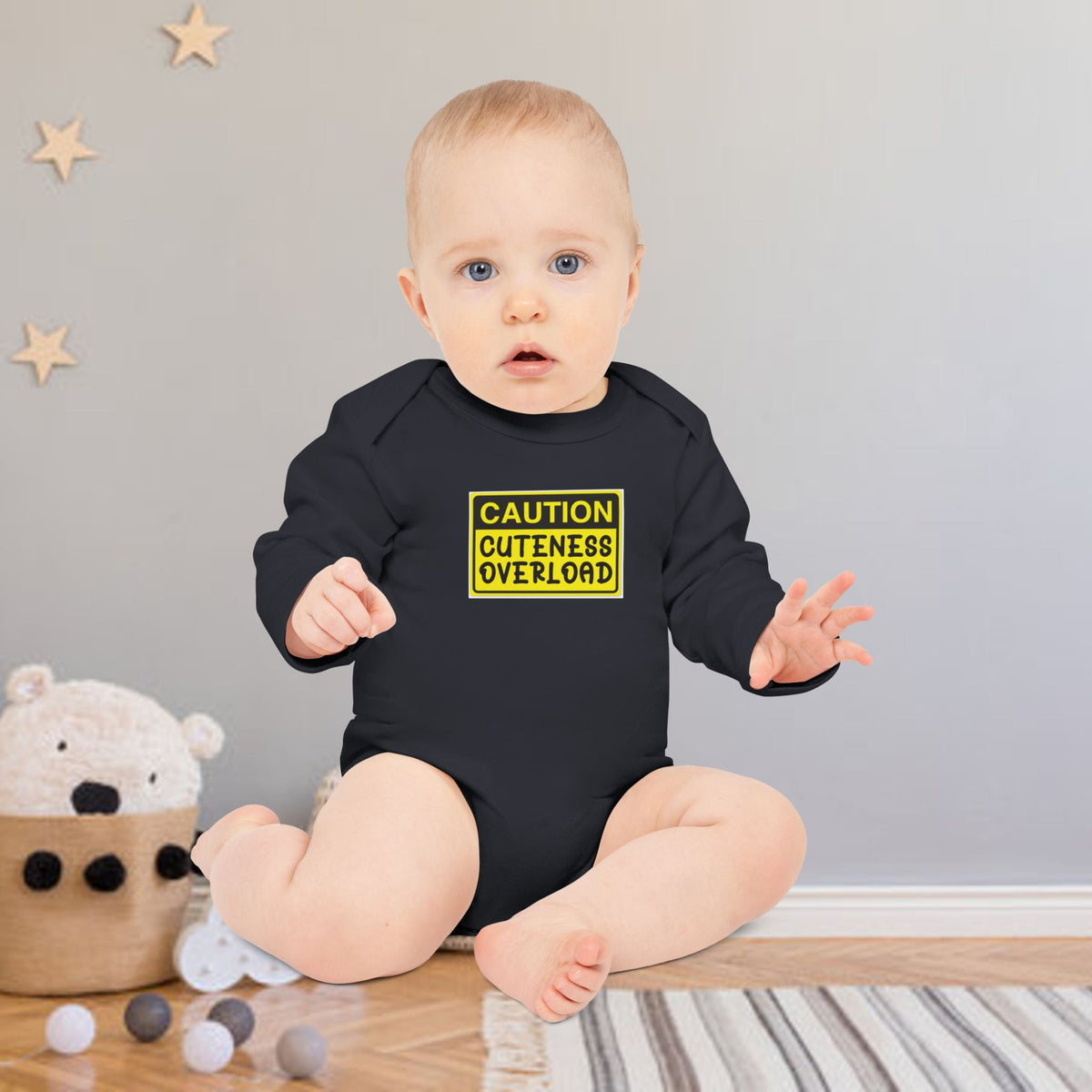 Caution: Cuteness Overload Baby Bodysuit – 314 Originals Long-Sleeve Organic Onesie - 314 Originals