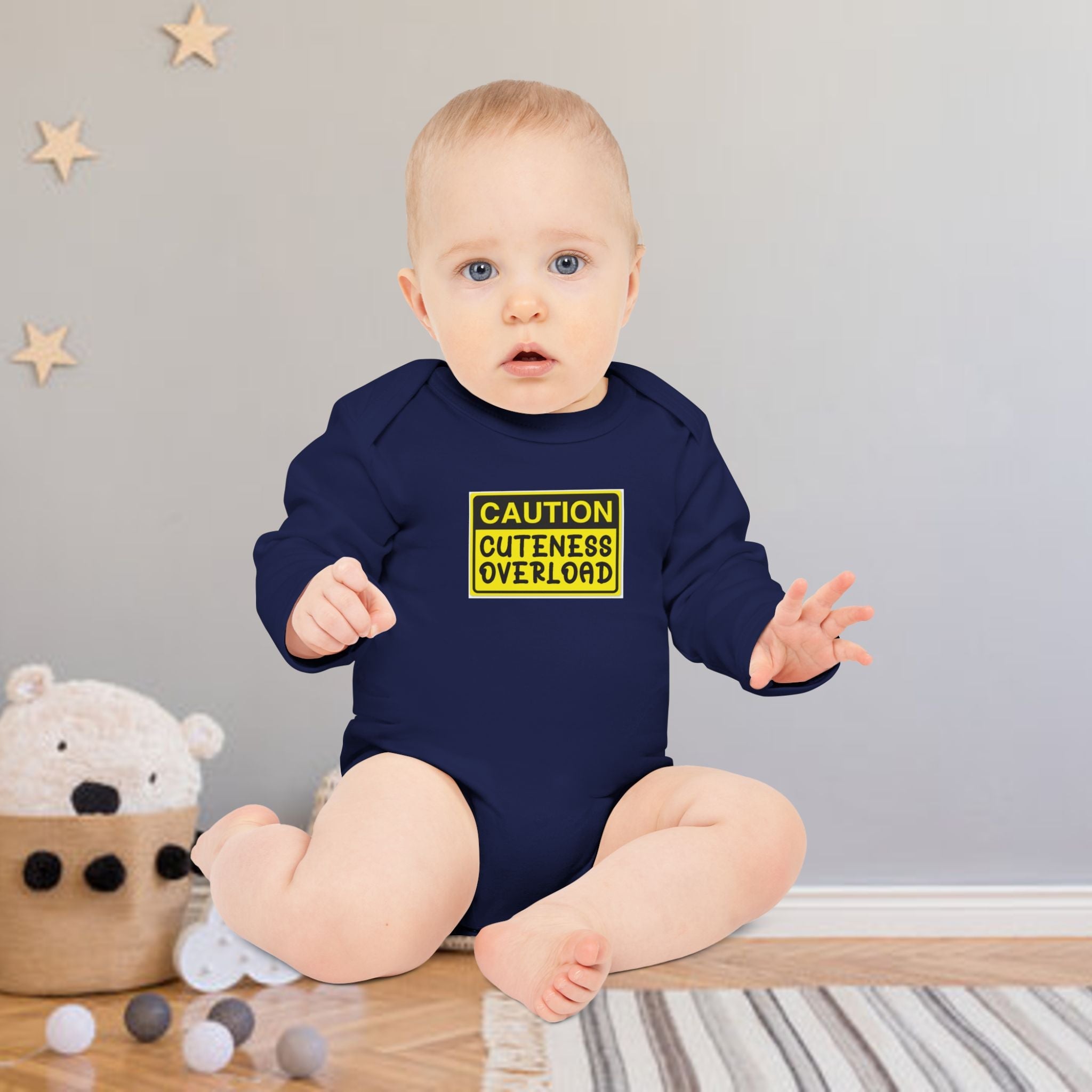Caution: Cuteness Overload Baby Bodysuit – 314 Originals Long-Sleeve Organic Onesie - 314 Originals