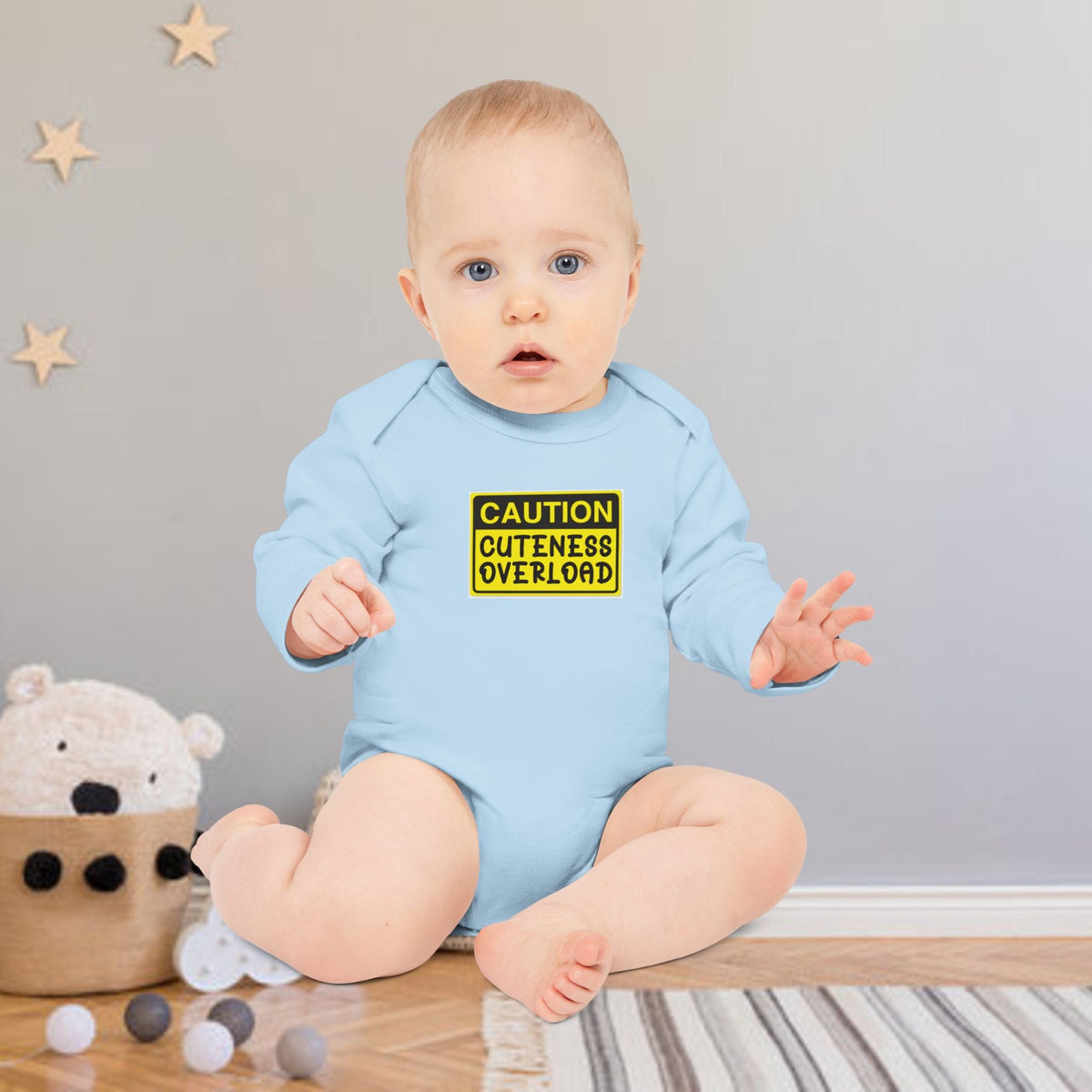 Caution: Cuteness Overload Baby Bodysuit – 314 Originals Long-Sleeve Organic Onesie - 314 Originals