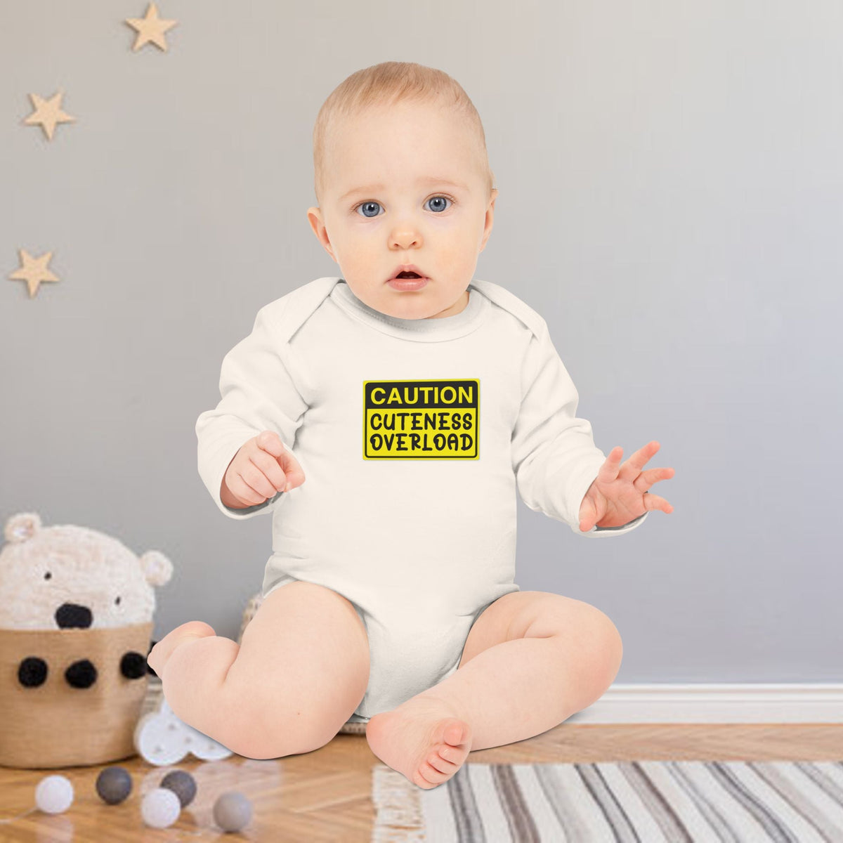 Caution: Cuteness Overload Baby Bodysuit – 314 Originals Long-Sleeve Organic Onesie - 314 Originals