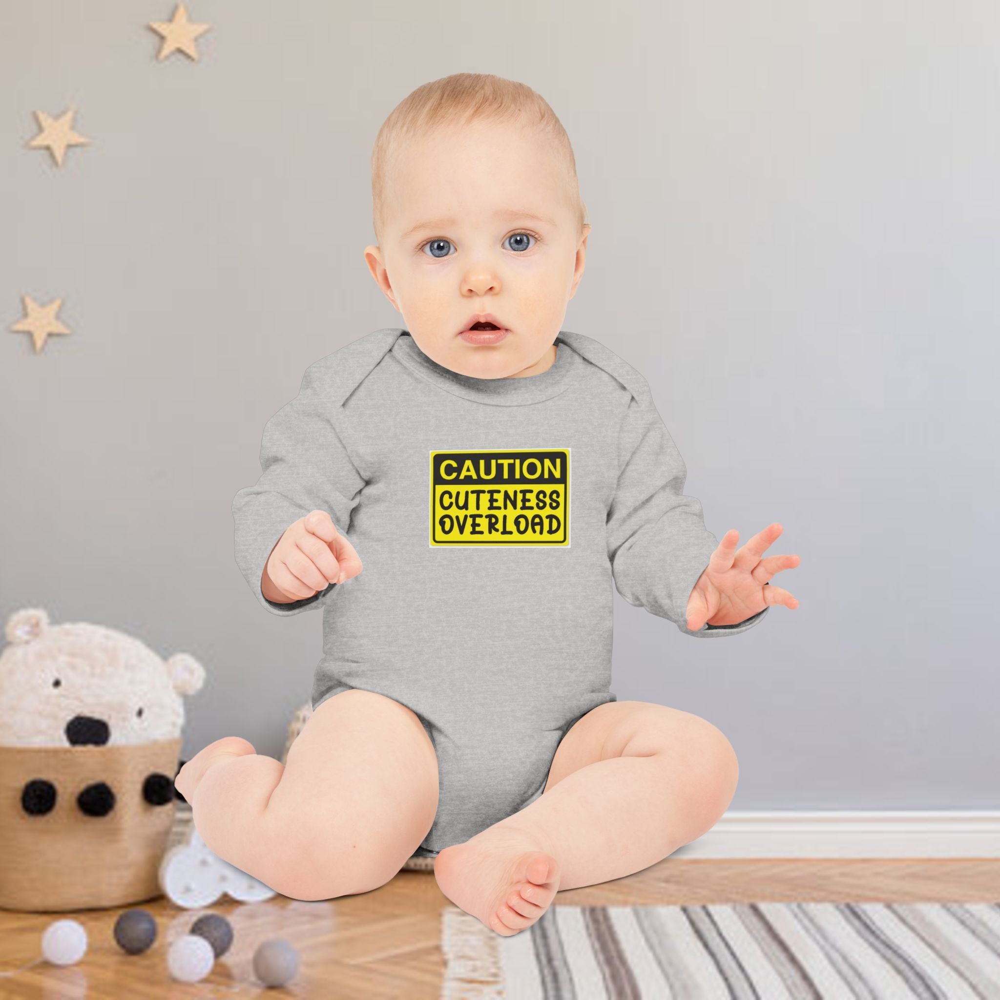 Caution: Cuteness Overload Baby Bodysuit – 314 Originals Long-Sleeve Organic Onesie - 314 Originals