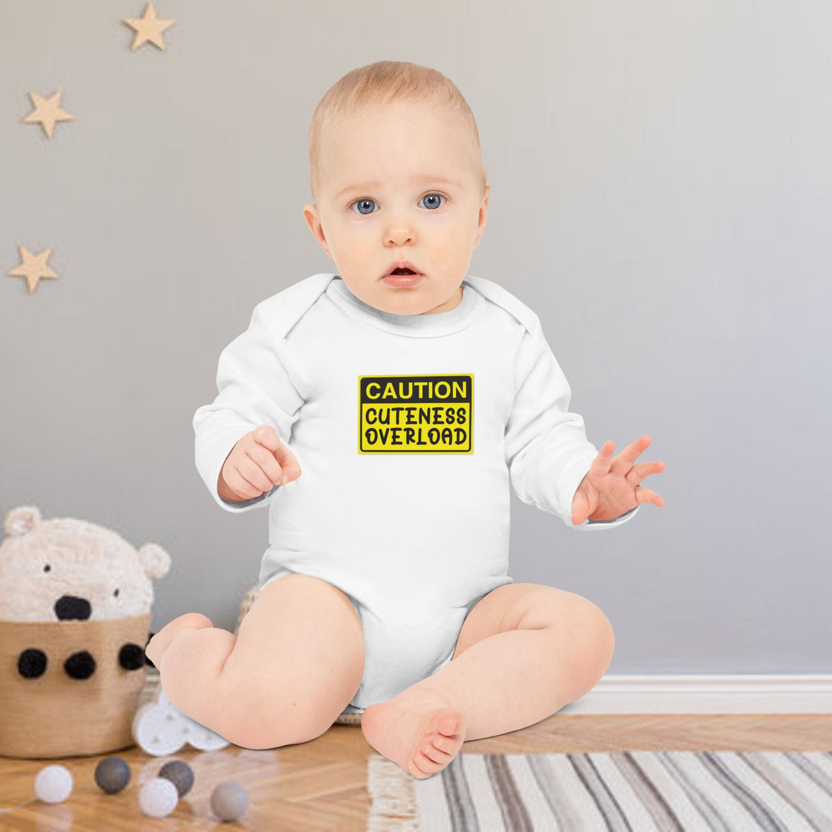Caution: Cuteness Overload Baby Bodysuit – 314 Originals Long-Sleeve Organic Onesie - 314 Originals