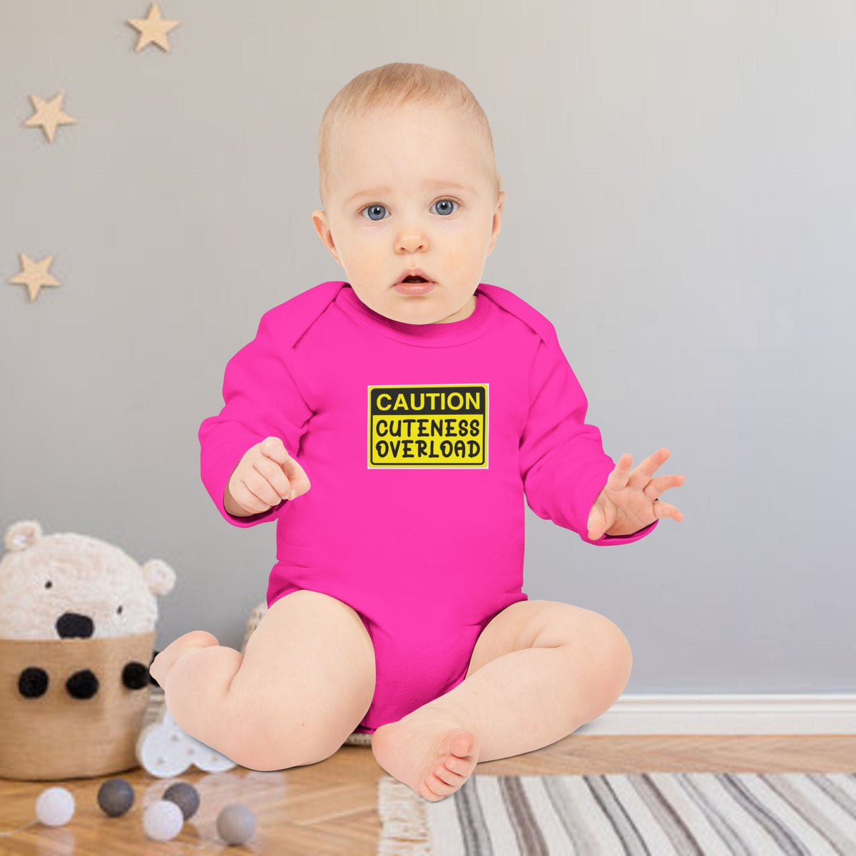 Caution: Cuteness Overload Baby Bodysuit – 314 Originals Long-Sleeve Organic Onesie - 314 Originals