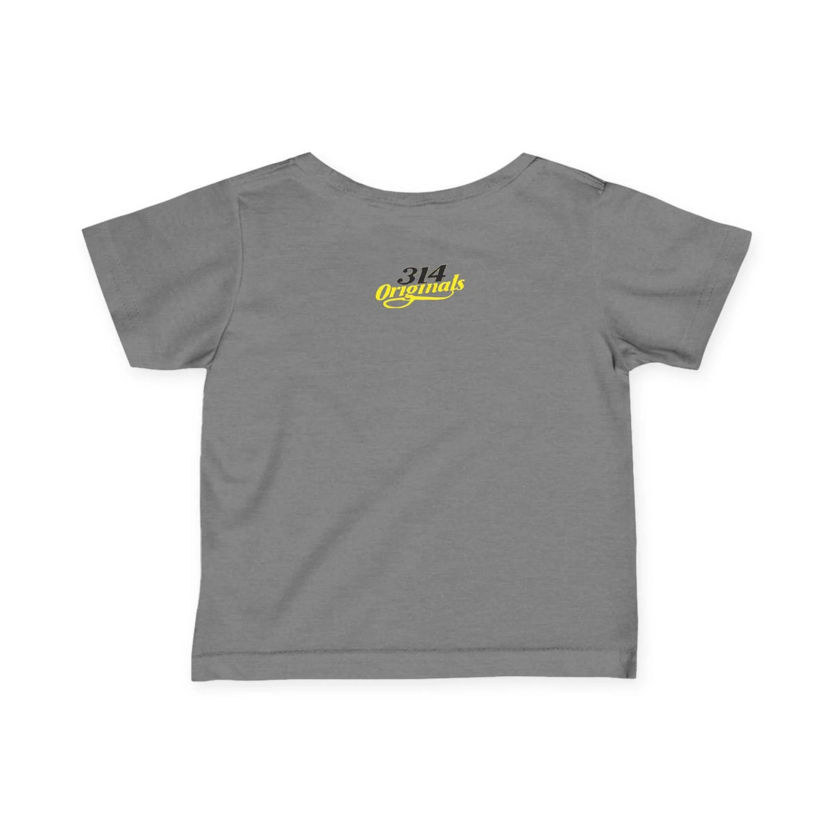 "Caution: Cuteness Overload" — Baby T-Shirt (Yellow Warning Sign) - 314 Originals