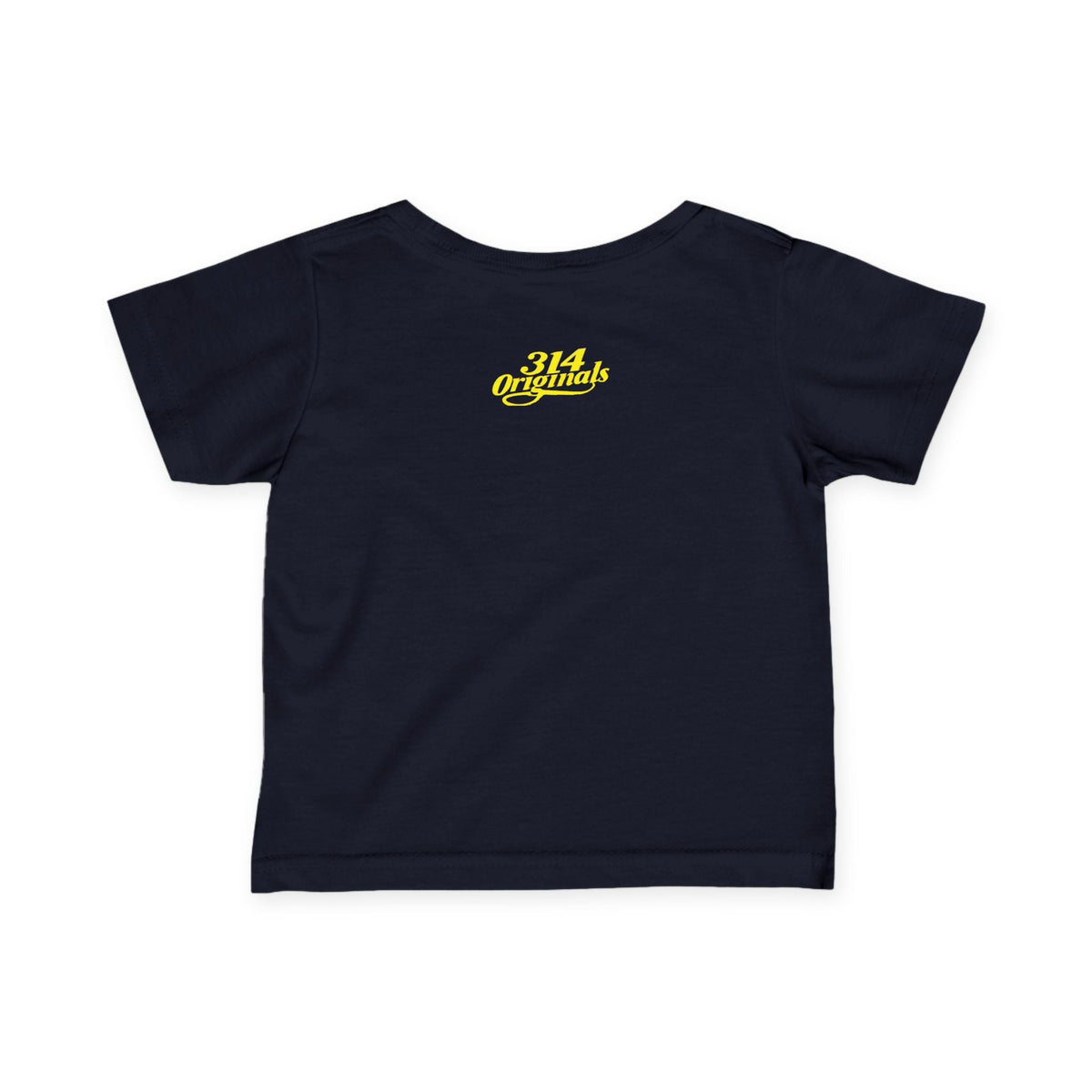 "Caution: Cuteness Overload" — Baby T-Shirt (Yellow Warning Sign) - 314 Originals