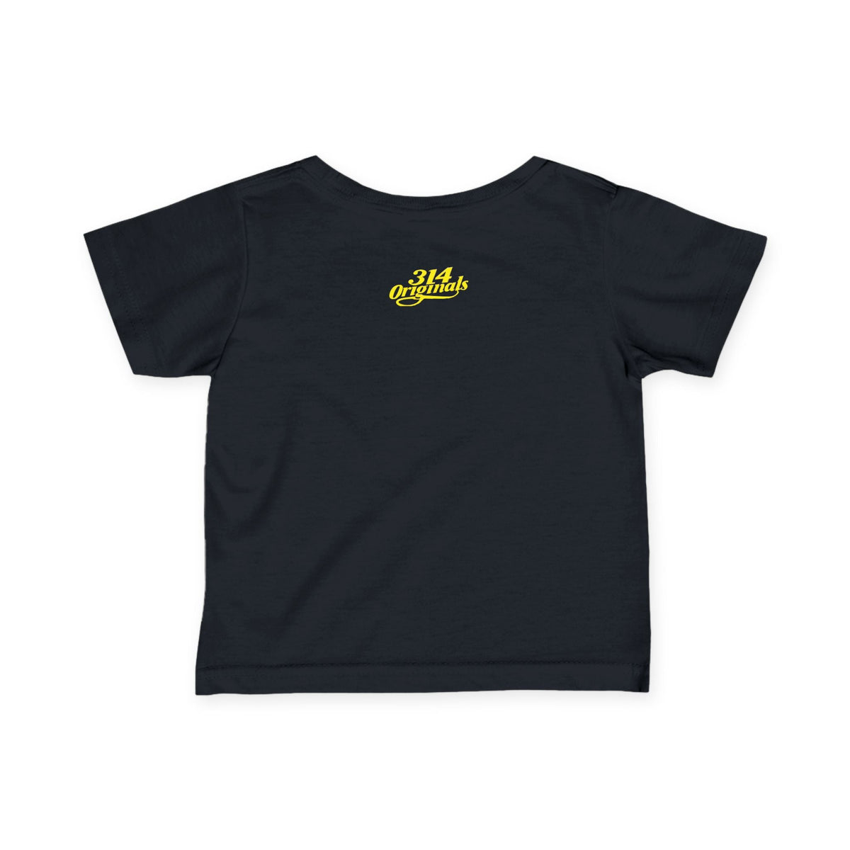 "Caution: Cuteness Overload" — Baby T-Shirt (Yellow Warning Sign) - 314 Originals