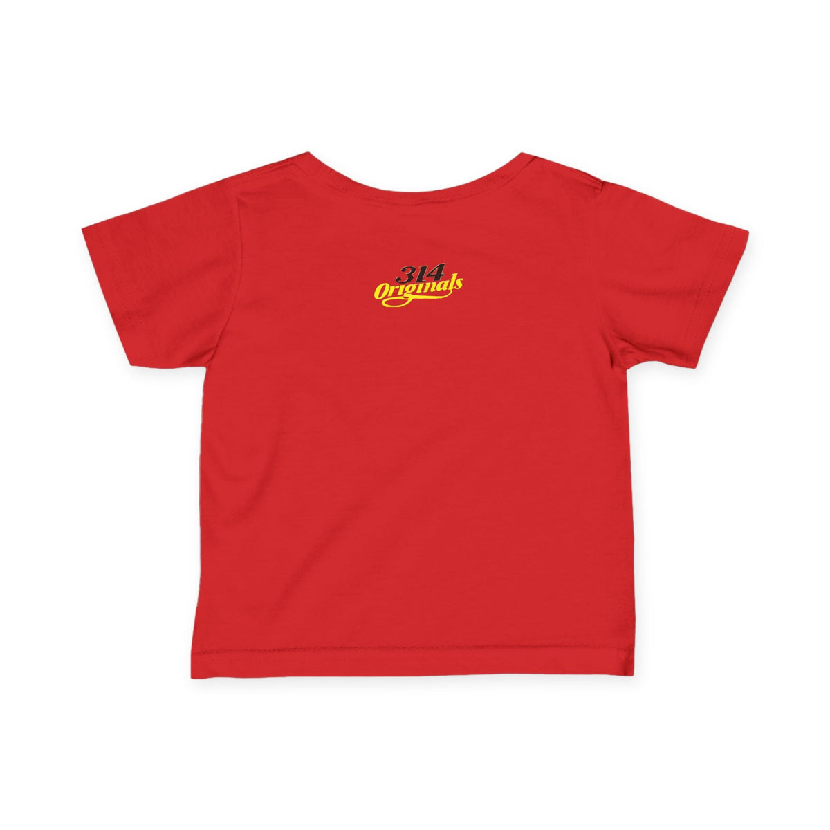 "Caution: Cuteness Overload" — Baby T-Shirt (Yellow Warning Sign) - 314 Originals