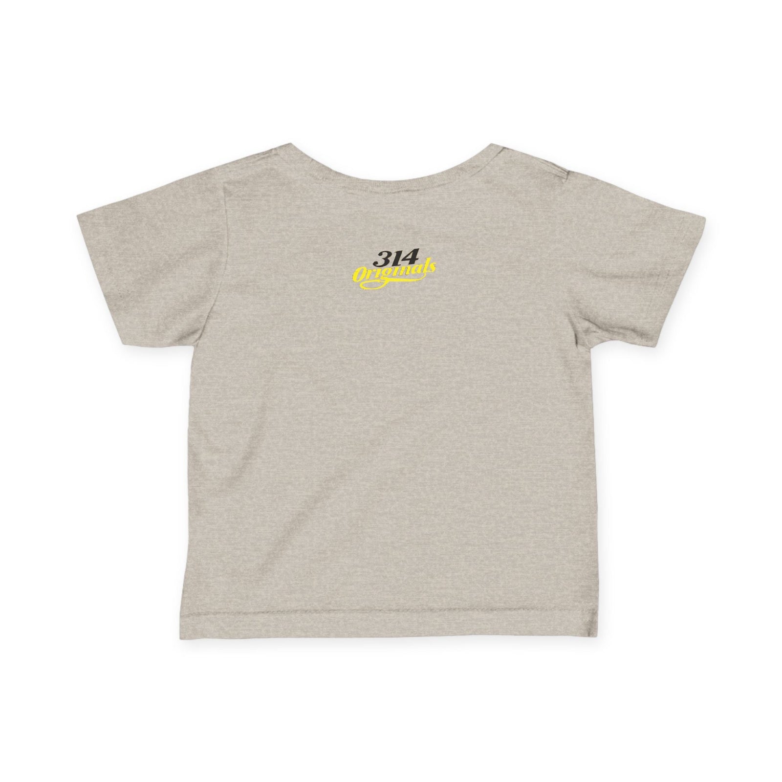 "Caution: Cuteness Overload" — Baby T‑Shirt (Yellow Warning Sign) - 314 Originals