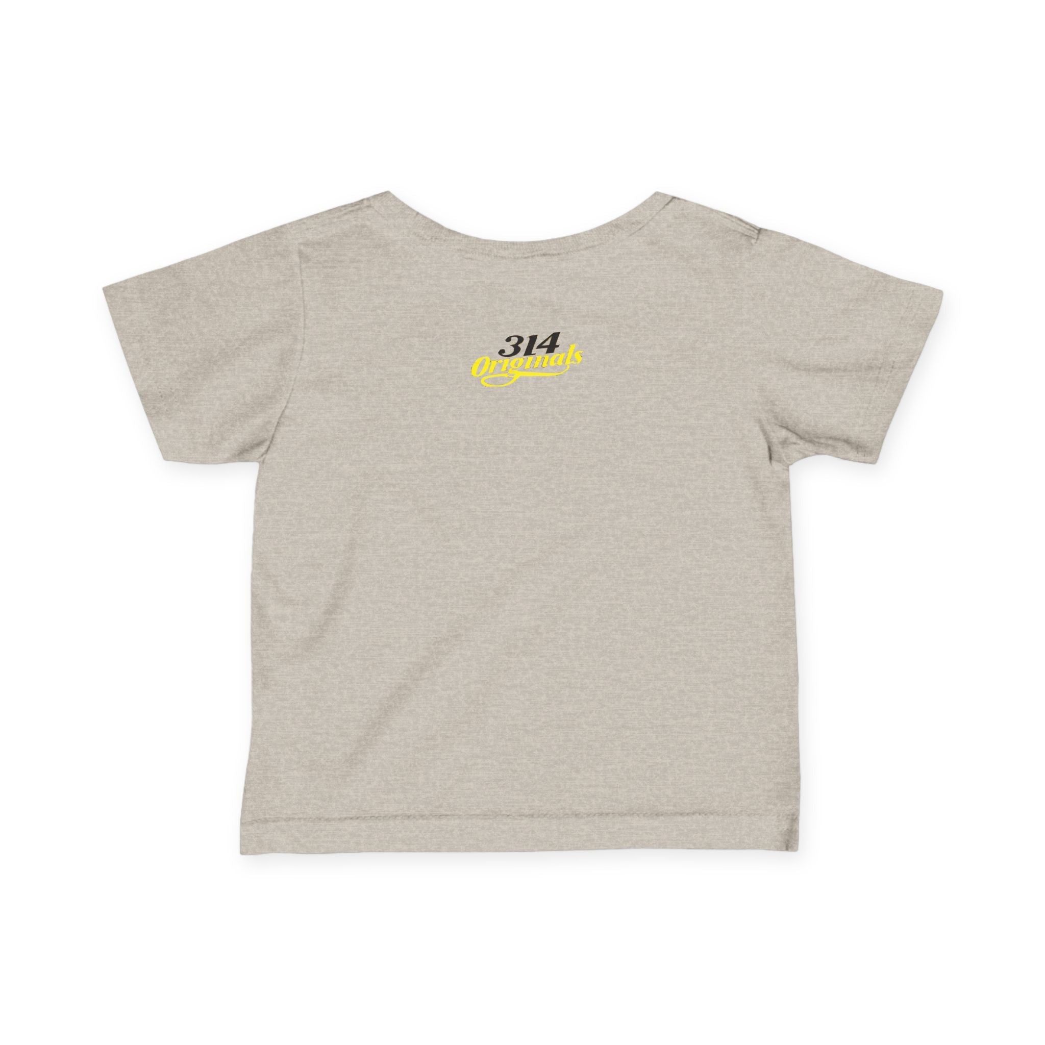 "Caution: Cuteness Overload" — Baby T-Shirt (Yellow Warning Sign) - 314 Originals