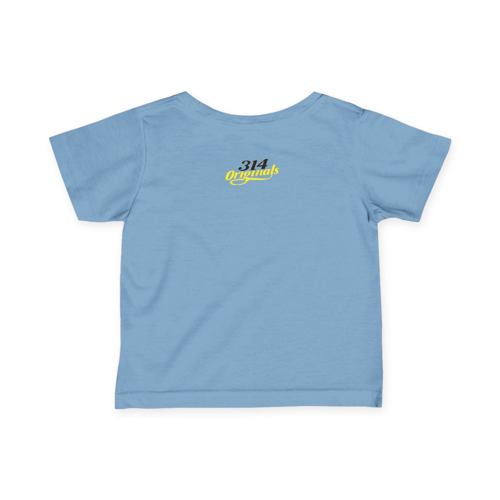 "Caution: Cuteness Overload" — Baby T‑Shirt (Yellow Warning Sign) - 314 Originals