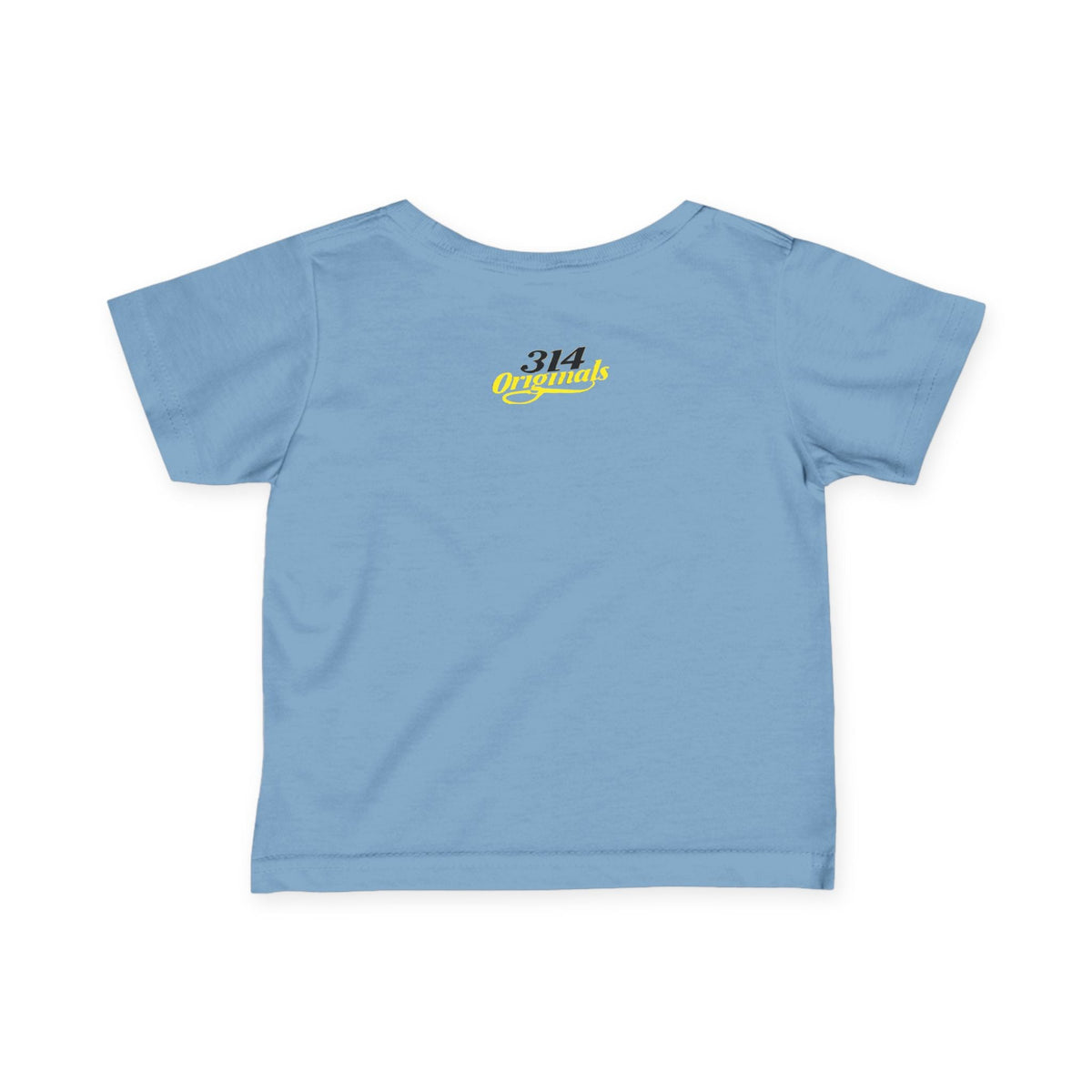 "Caution: Cuteness Overload" — Baby T-Shirt (Yellow Warning Sign) - 314 Originals