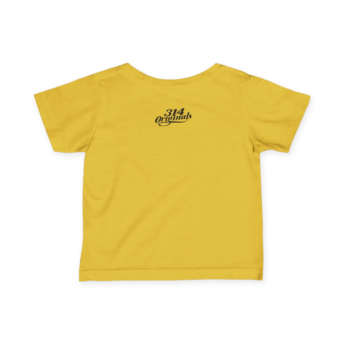 "Caution: Cuteness Overload" — Baby T-Shirt (Yellow Warning Sign) - 314 Originals