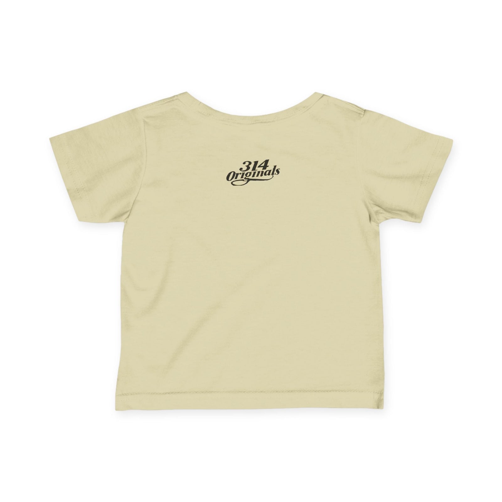 "Caution: Cuteness Overload" — Baby T‑Shirt (Yellow Warning Sign) - 314 Originals