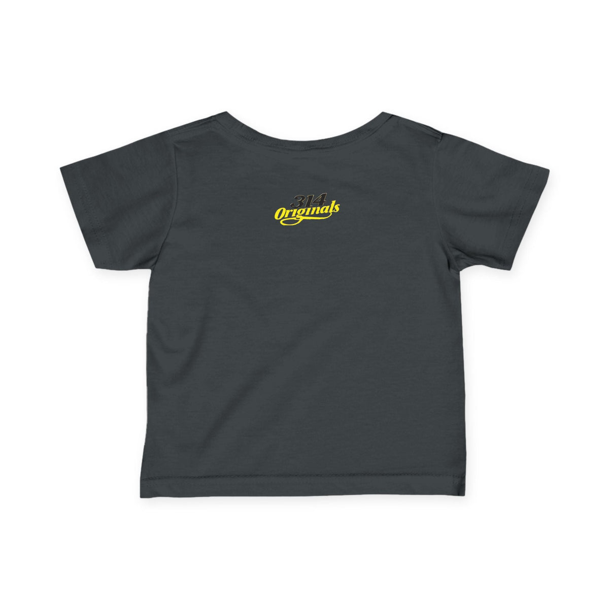"Caution: Cuteness Overload" — Baby T-Shirt (Yellow Warning Sign) - 314 Originals